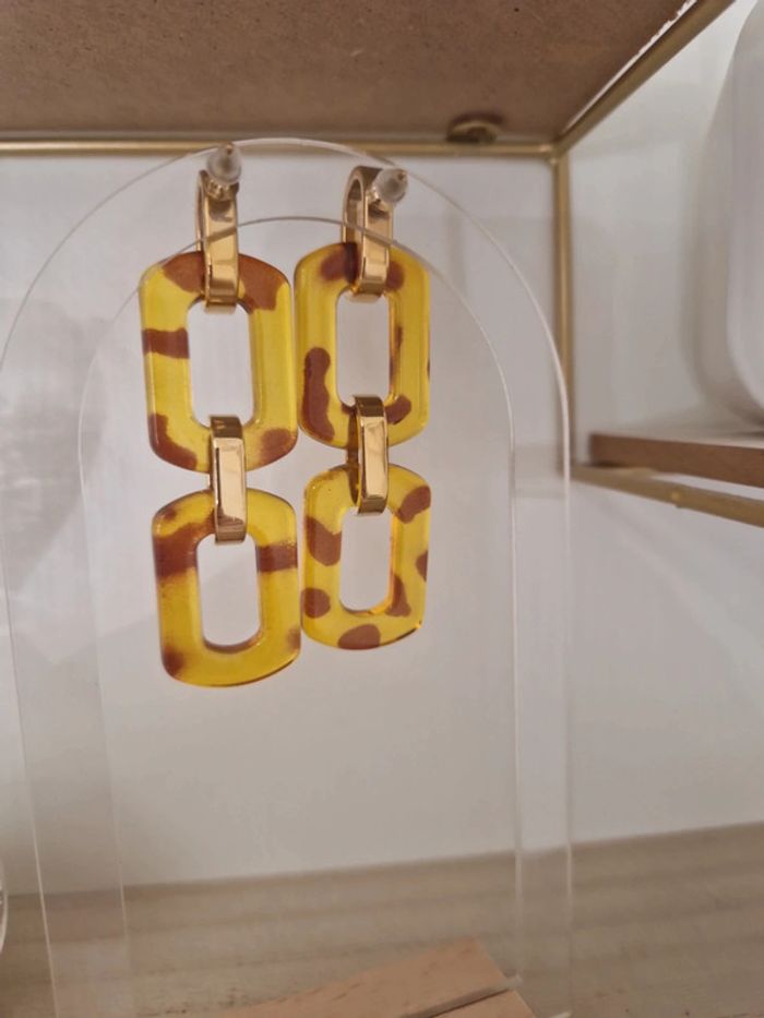 Boucles d'oreilles pendantes Neuves Léopard 🐆 - photo numéro 2