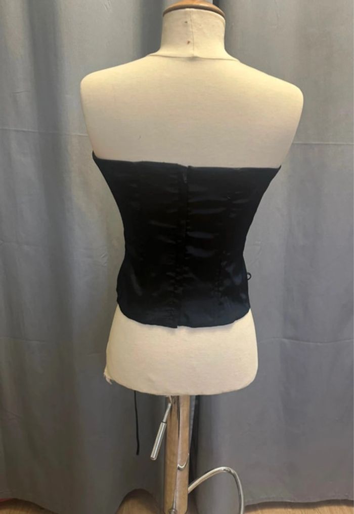 Bustier t38 satin noir et bleu - photo numéro 4