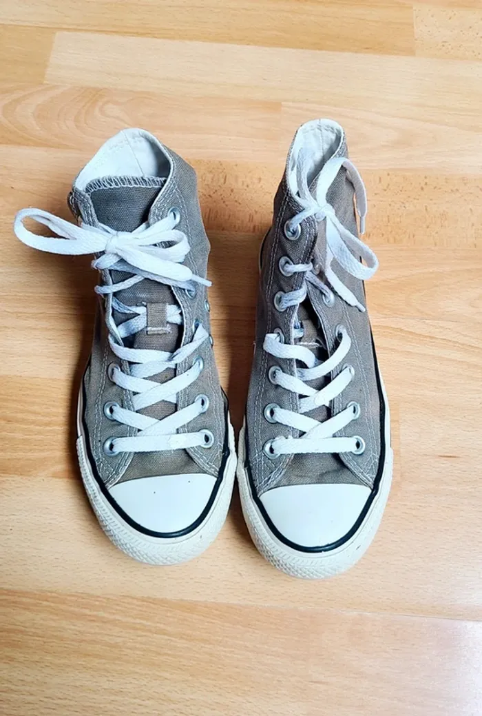 Converse montantes gris taille 36 - photo numéro 2