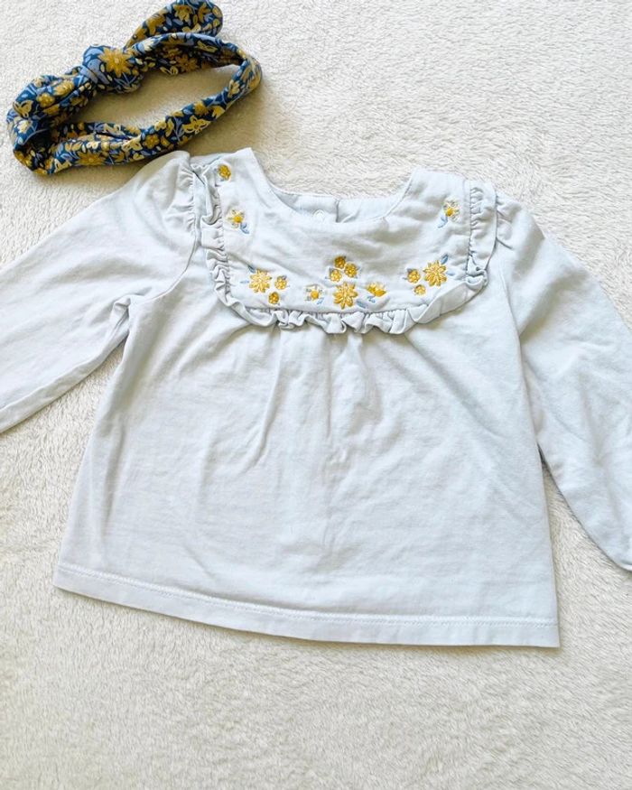 Ensemble blouse + legging molletonné + bandeau assorti 6 mois - Sergent Major - photo numéro 2