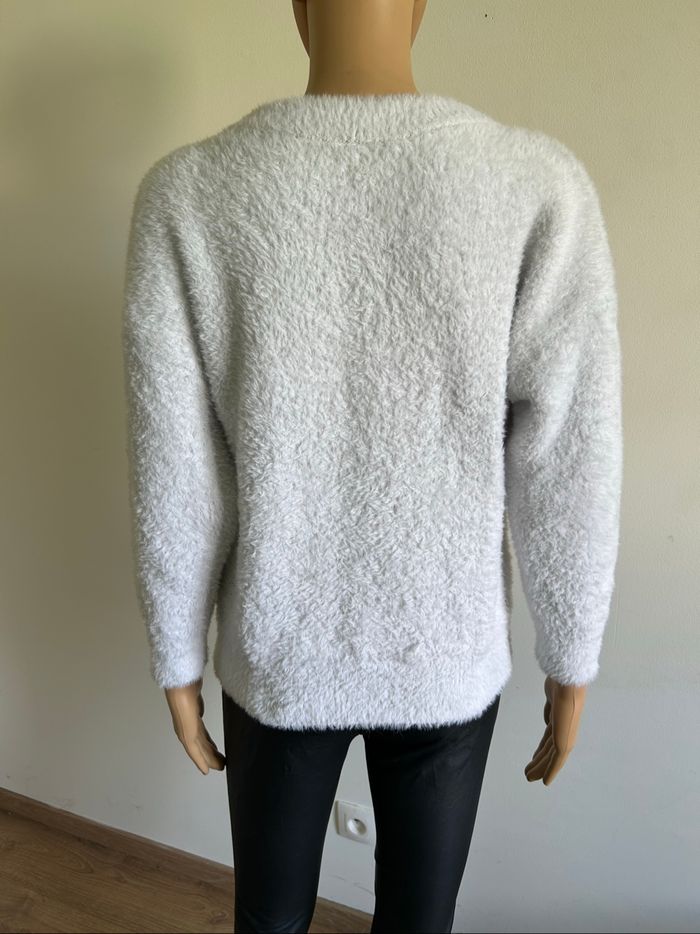 Pull blanc tout doux à manches longues Morgan taille S comme neuf - photo numéro 5