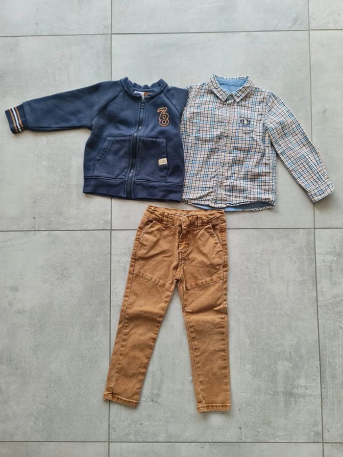 Ensemble gilet chemise pantalon slim 3 ans