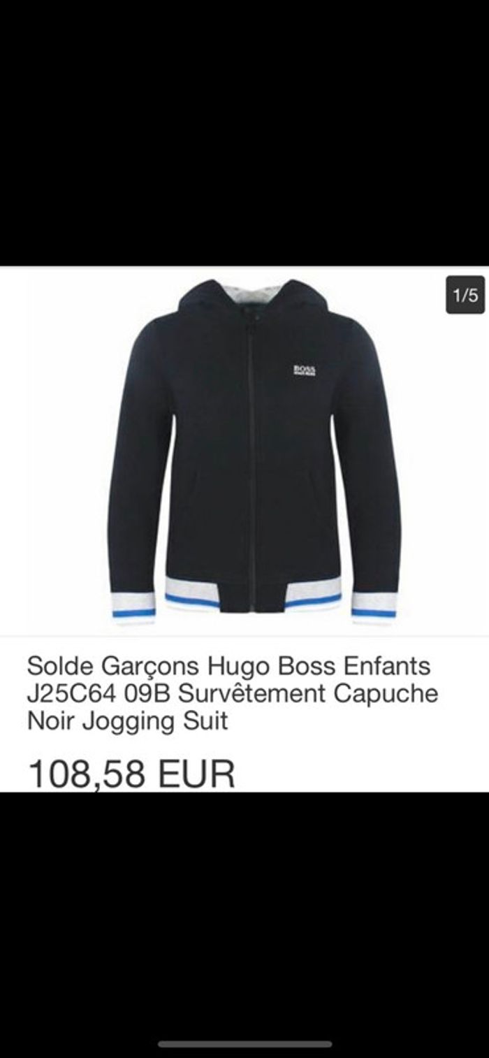 Sweat zippé Hugo BOSS 6 ans (114) - photo numéro 2
