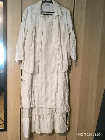 Robe beige + surchemise (46)