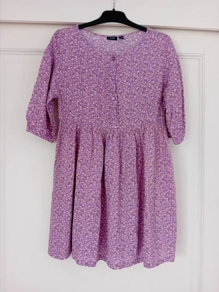 Robe fleurie violet kiabi 8 ans