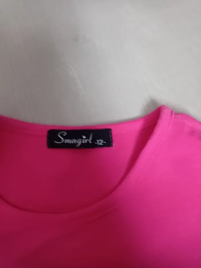 Ensemble manche longue rose avec legging - photo numéro 3