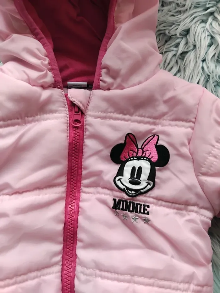 🐦 manteau fille à capuche rose 12 mois Minnie - photo numéro 2