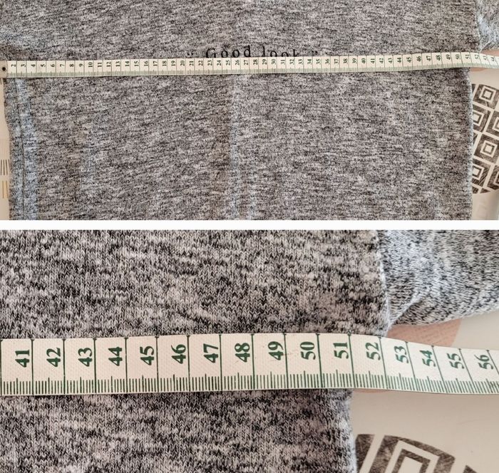 2 Hauts ML TS/TFr36 -Promod Noir à Pois Blancs & Bershka Gris Chiné & Epaules Dénudées - photo numéro 5