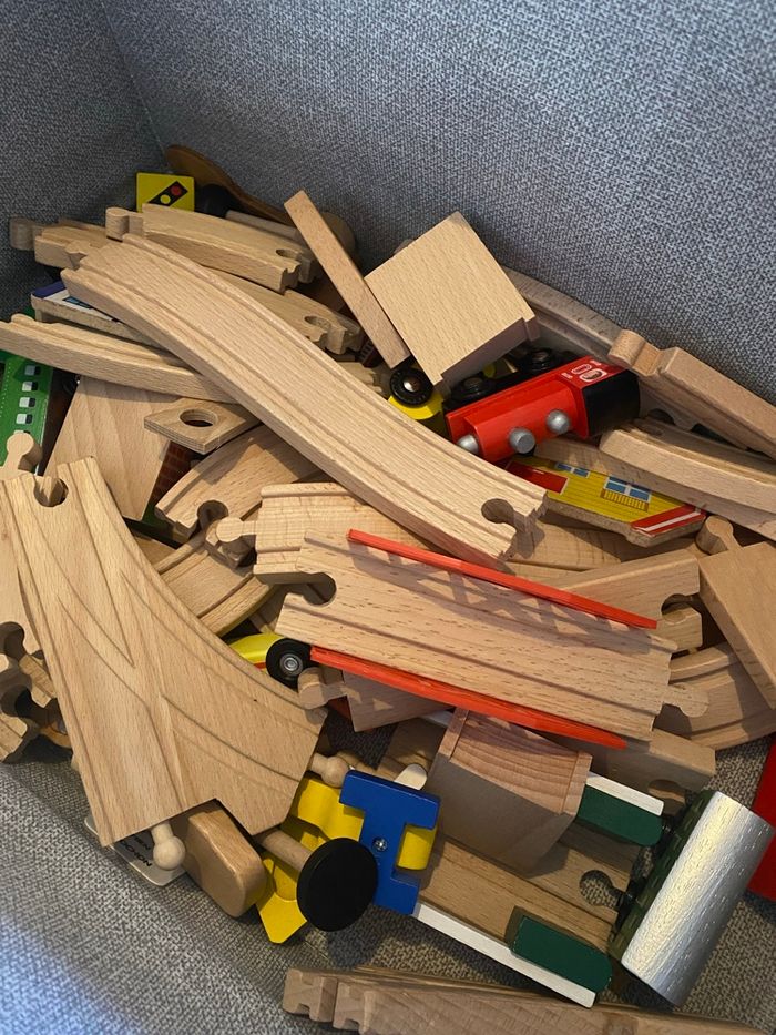 Grand circuit train en bois