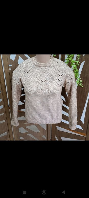 Pull Femme beige tricot taille S - Kiabi