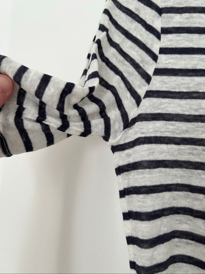 T-shirt marinière manches 3/4 crochet dans le dos Naf Naf L - photo numéro 3