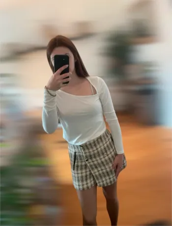 Tee shirt haut top blanc fluide élastique h&m