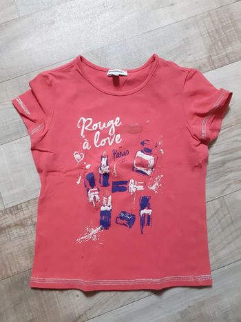 T-shirt fille fuchsia manches courtes 4 ans