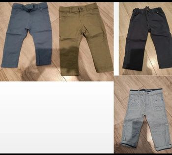 Lot 4 pantalons bébé garçon 12 mois 74cm Primark Zeeman Obaibi