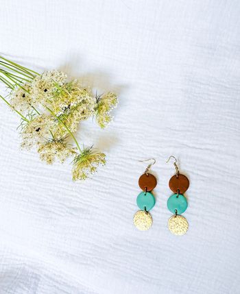 Paire boucle d’oreille en argile polymère