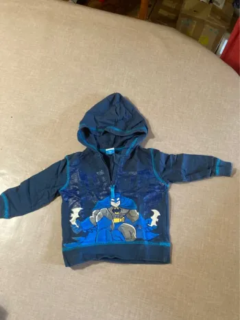 🦇 Sweat bébé Batman à capuche – Prénatal – 9/12 mois