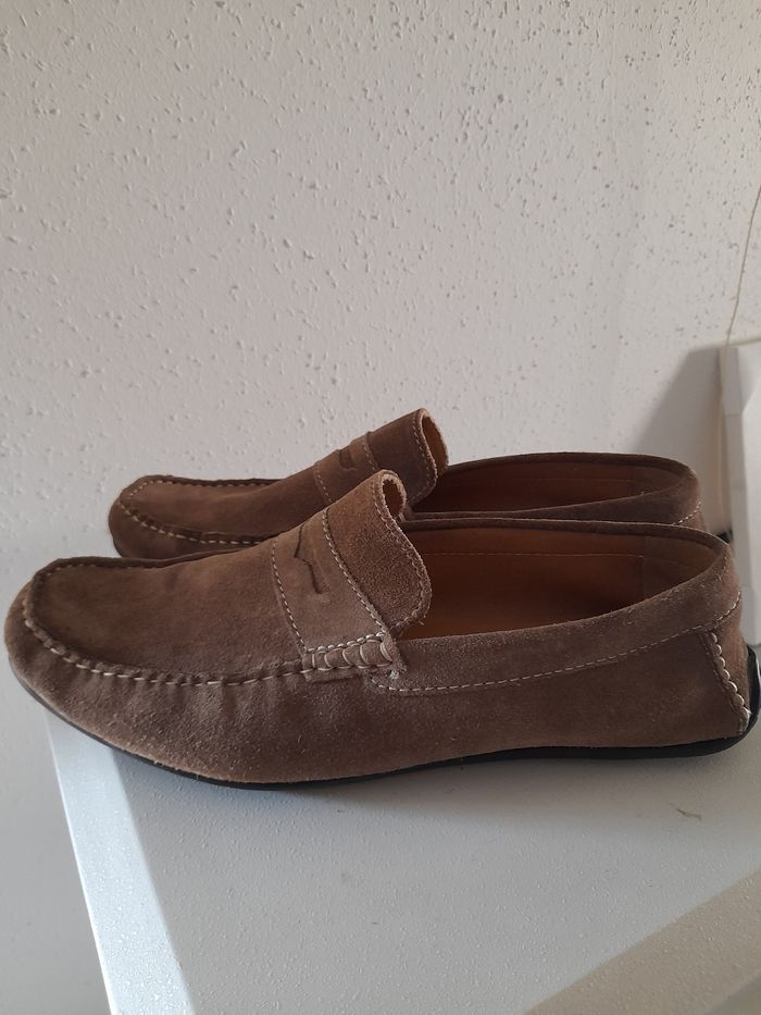 Mocassins cuir nubuck marron Carnet de vol. - photo numéro 6