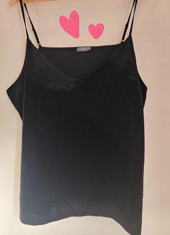 Top noir velours lisse  Neuf  XL taille grand jusqu'au 46 facile
