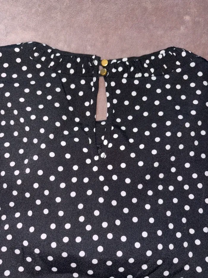 Blouse noir à pois blancs Sfera femme taille S en très bon état - photo numéro 9