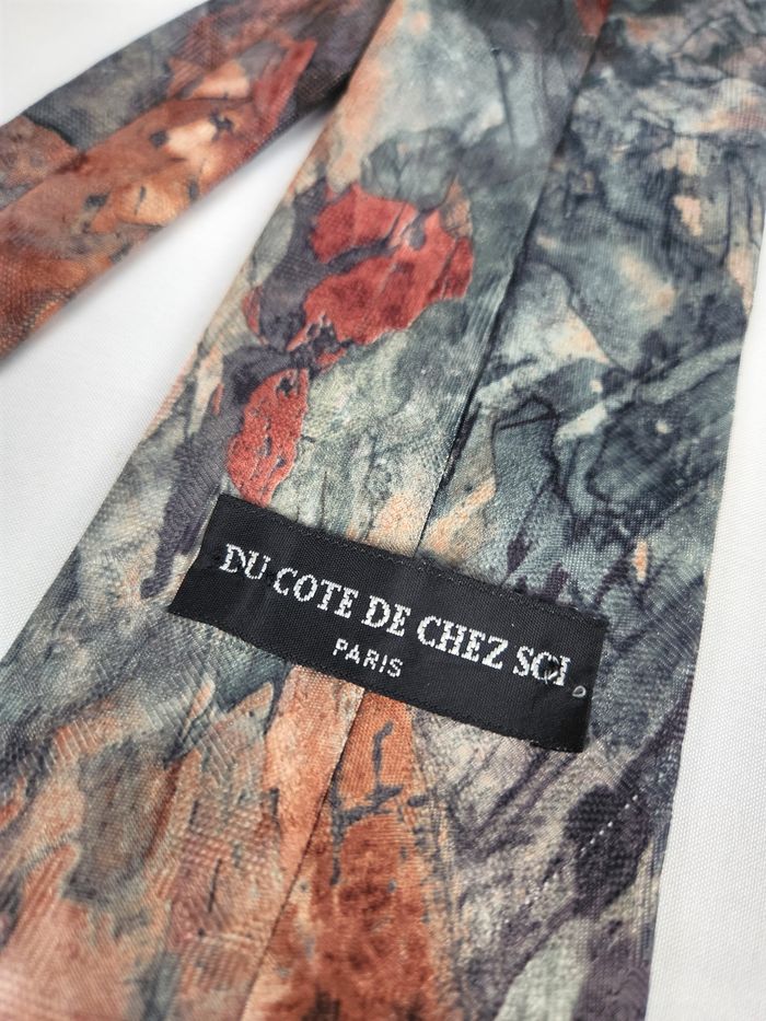 Cravate "Du Côté De Chez Soi" - Motif Abstraite Tons Marbrés - photo numéro 4