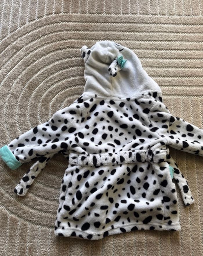 Peignoir à capuche Disney 101 Dalmatiens – Taille 2 ans – Blanc à motifs - photo numéro 2
