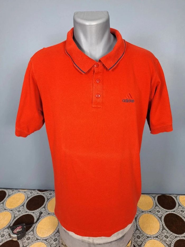 polo vintage Adidas manche courte homme rouge / taille L brodé (366) - photo numéro 2