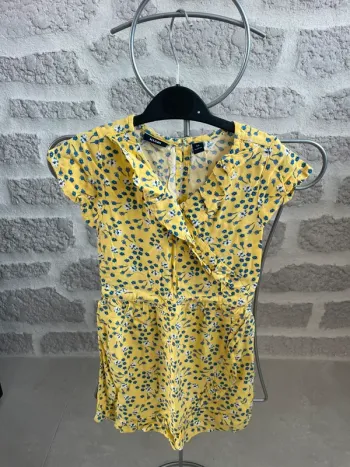Robe fille fleur kiabi jaune 4 ans