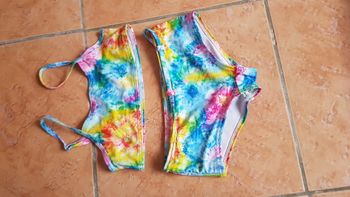 Maillot de bain 2 pièces fille 10 ans Lagon bleu