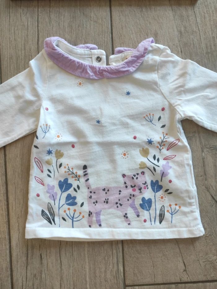 T-shirt manches longues 12 mois panthère DPAM - photo numéro 2