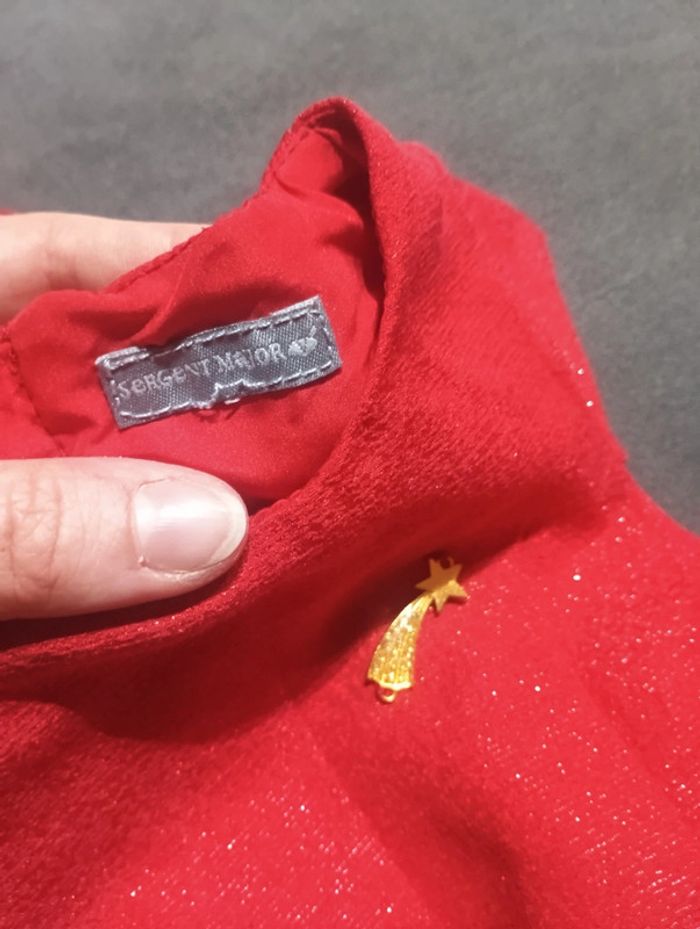 Robe de fête anniversaire mariage Noël pailleté Fille 5 ans Sergent major - photo numéro 2