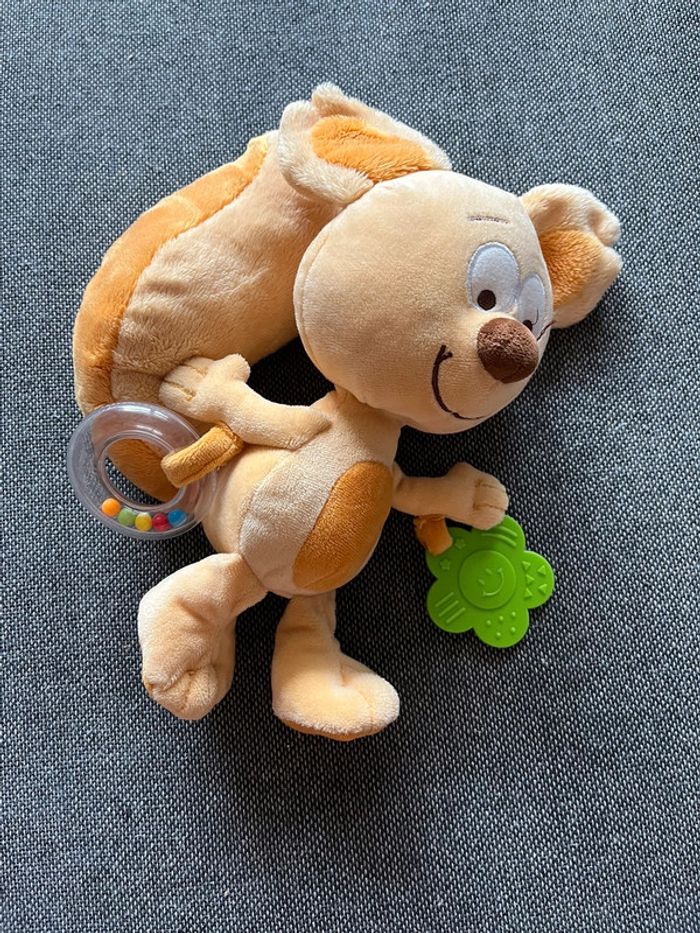 Peluche écureuil hochet neuf
