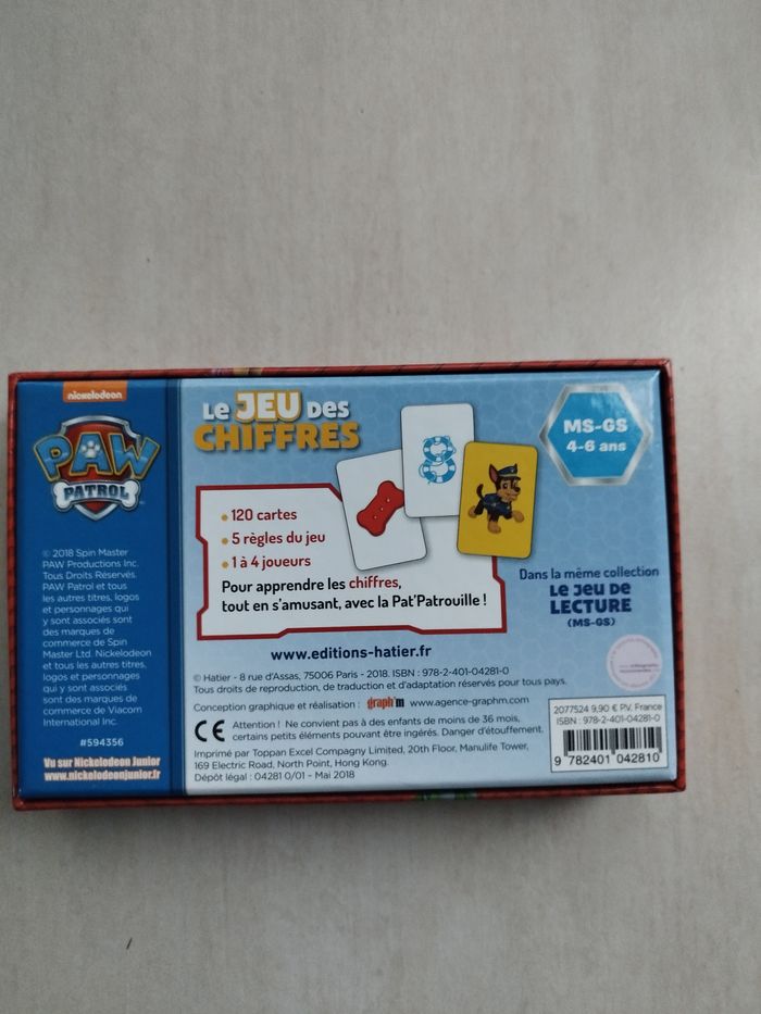 Jeu des chiffres Pat Patrouille à partir de 4 ans Hatier - photo numéro 3