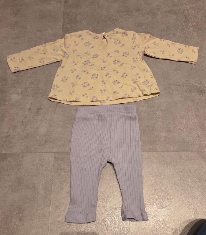Ensemble t-shirt ML et legging côtelé kiabi 3mois - photo numéro 2