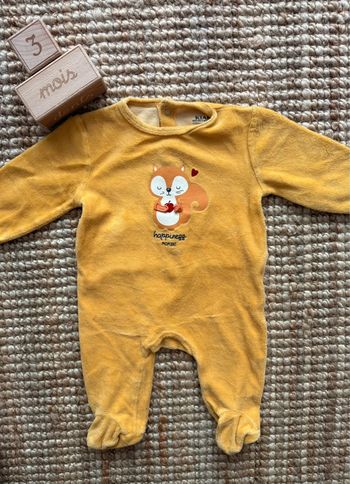 Pyjama velours Kiabi 3mois / 60cm