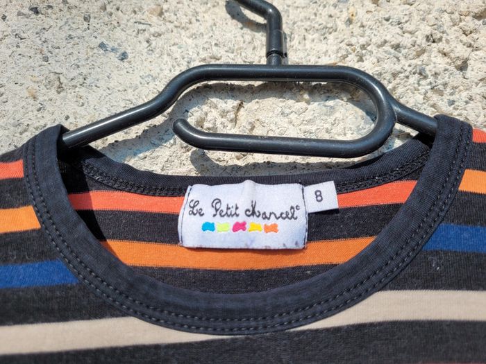 Joli haut manches longues Le Petit Marcel, à rayures multicolores, 8 ans - photo numéro 3