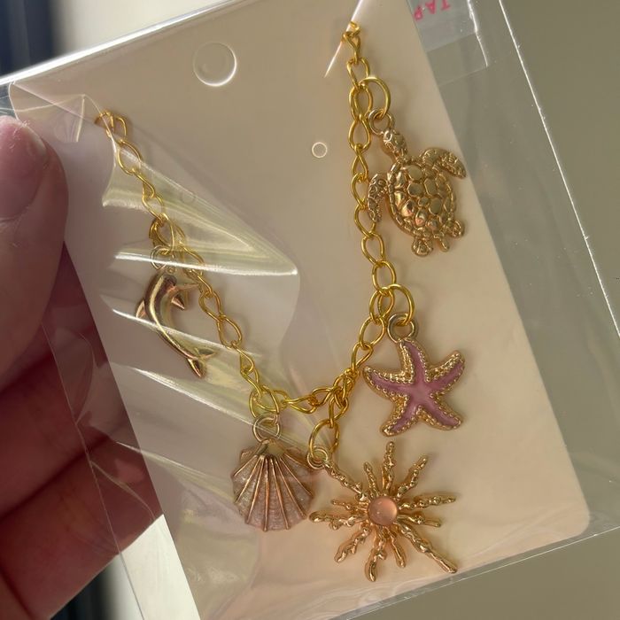 Collier breloque charms en acier inoxydable | Doré Rose - photo numéro 2