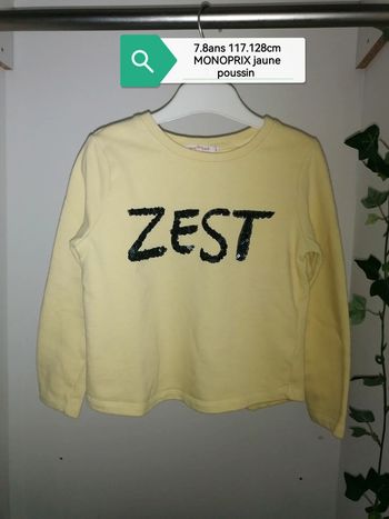 Sweat-shirt à sequins 117.128cm Monoprix