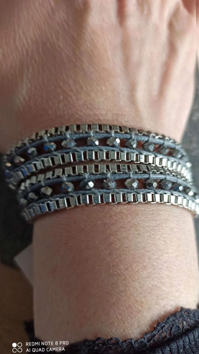Bracelet argenté gris - photo numéro 2