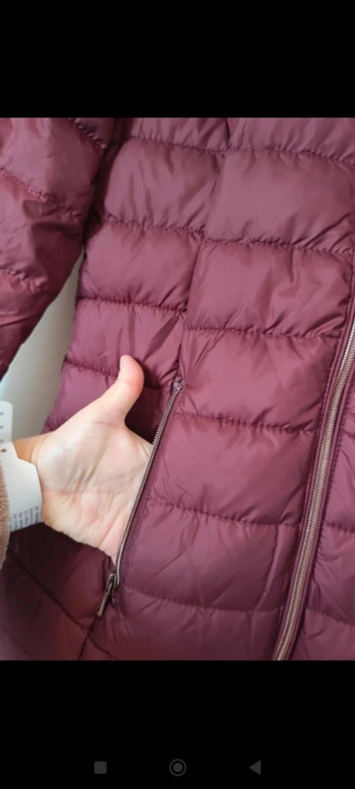 Doudoune mi longue bordeaux bien chaude taille M - photo numéro 5