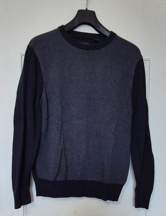 Pull col rond dockers taille M 38 bleu tres foncé et chine