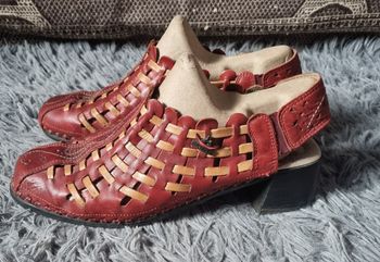 Sandales à talons bordeaux 39 en cuir