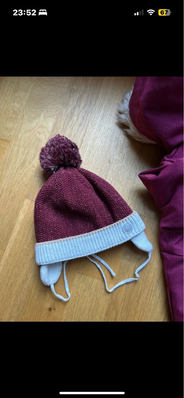 Lot ensemble manteau et bonnet bébé fille obaïbi - photo numéro 9