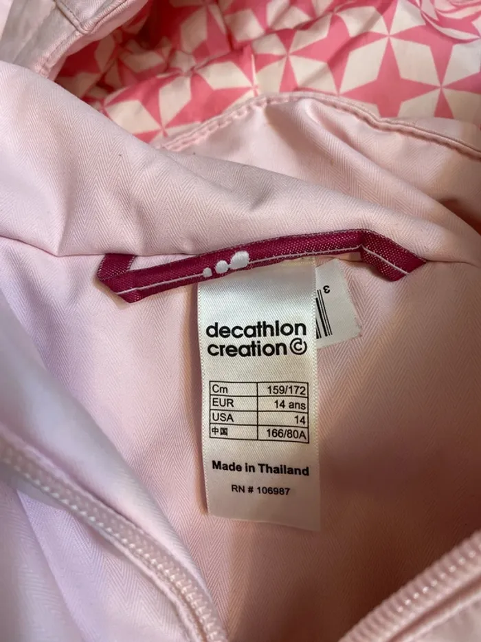 Anorak matelassé rose Décathlon taille 14 ans - n82m - photo numéro 5