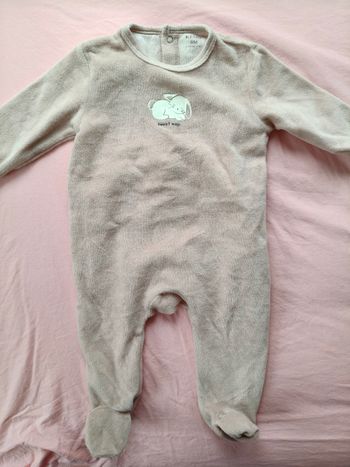 Pijama chaud fille Kiabi rose lapin 69-72 cm
