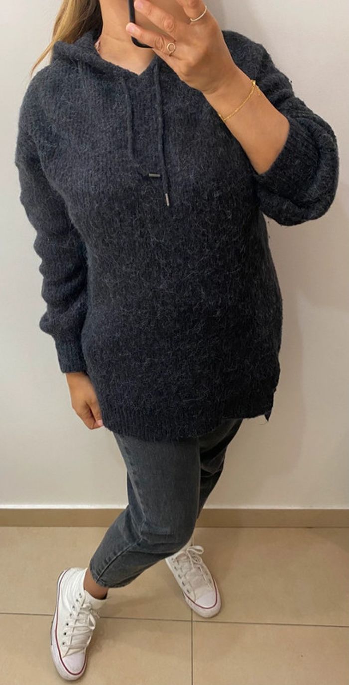 Superbe Pull Doux Long Avec Capuche Taille M - photo numéro 7