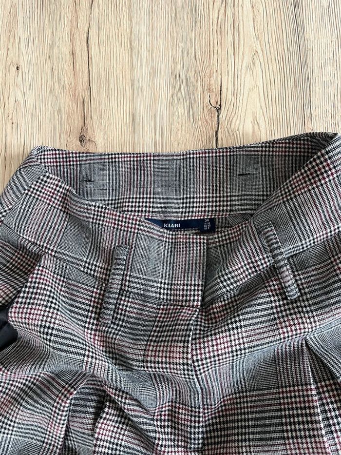 Pantalon de tailleur à carreaux taille 34 + ceinture - photo numéro 2