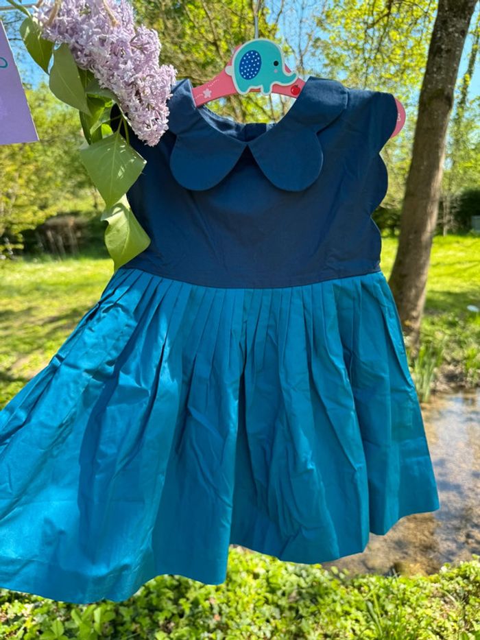 Magnifique robe jacadi 3 ans fille cérémonie neuve avec étiquette col marguerite - photo numéro 2