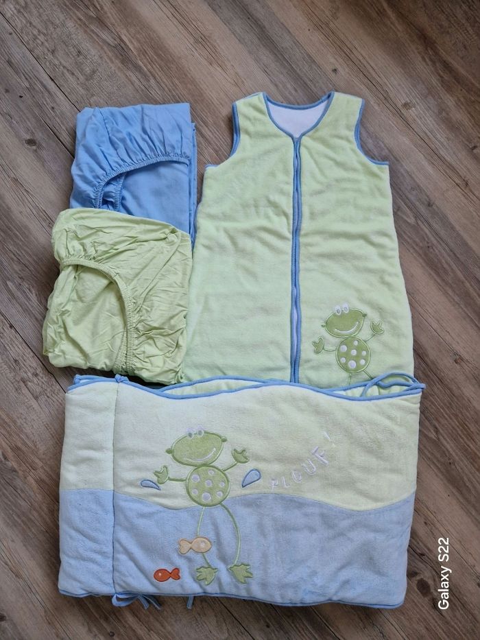 Lot tour de lit + gigoteuse + 2 draps housse lit bébé standard - photo numéro 4