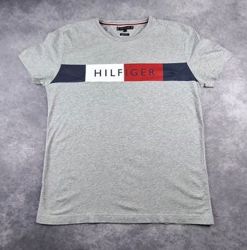 T-shirt Tommy Hilfiger Gris Homme - Taille L - Excellent État