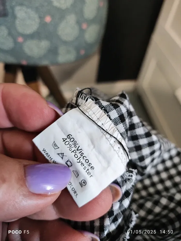 Chemise pied de poule manche longue taille 5XL 56/58 - photo numéro 7